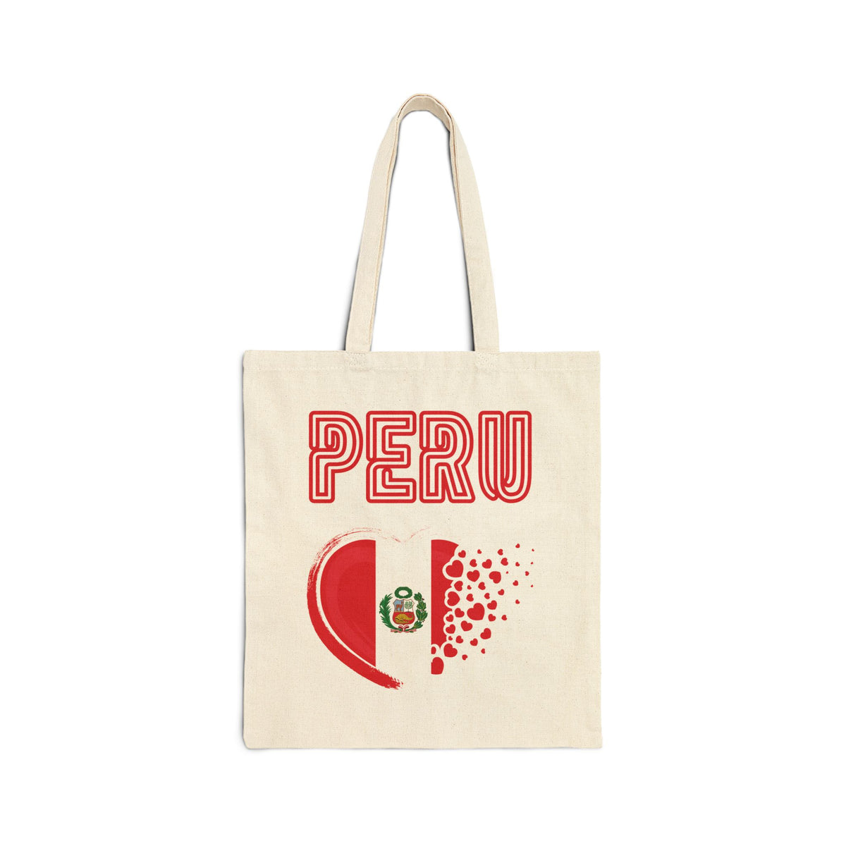 Best Peru Heart Flag Canvas Tote Bag