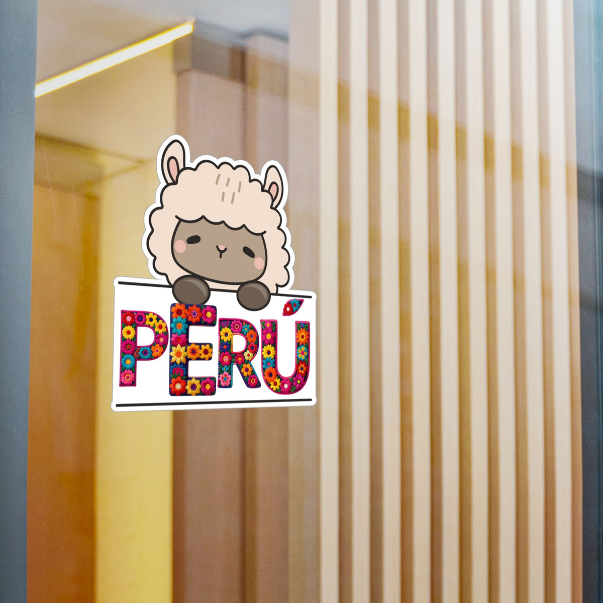 Best Peru Floral Llama Sticker - Vinyl Decal