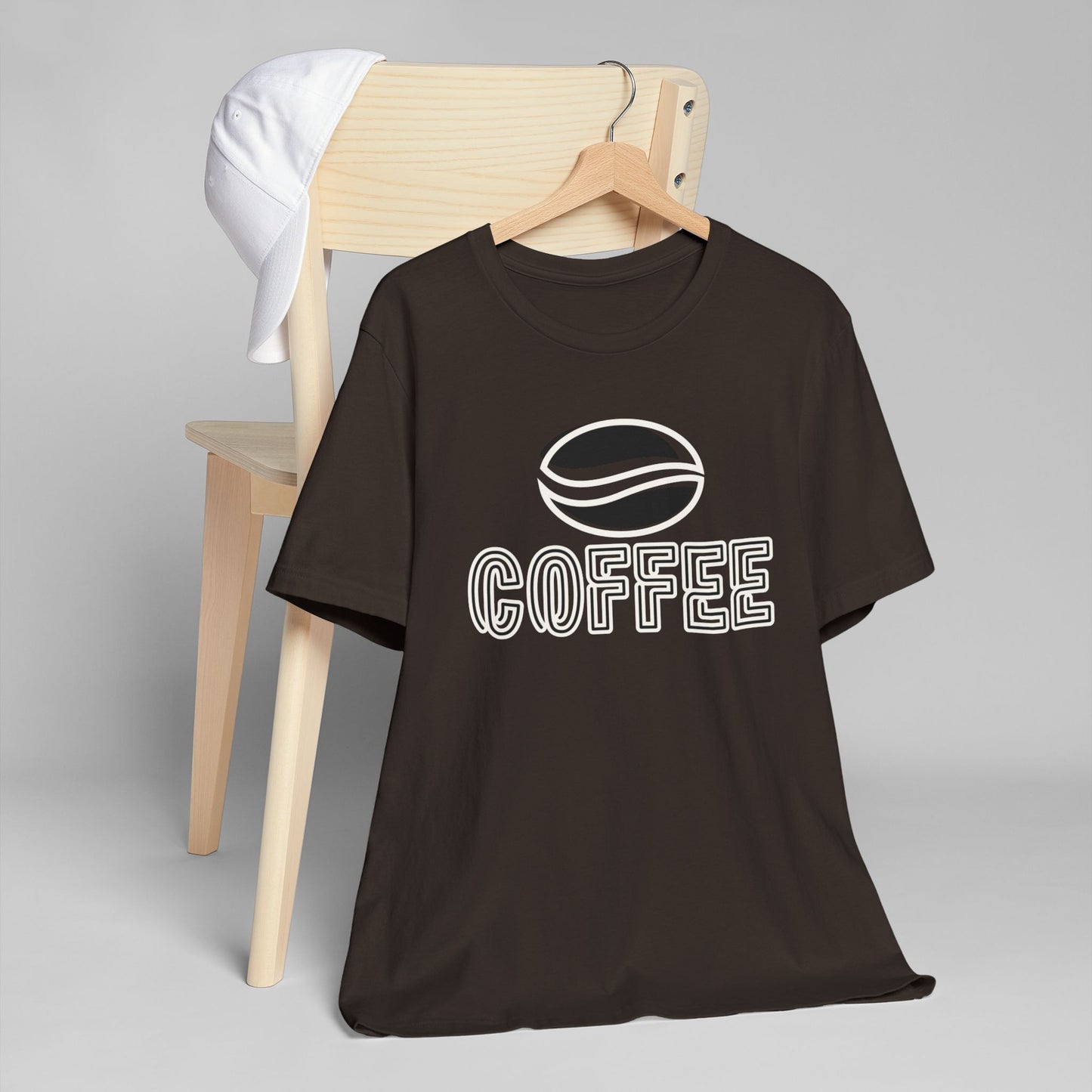 Black Coffee Logo T-Shirt – Minimalist Coffee Bean Graphic Tee for Coffee Lovers (USA Only)