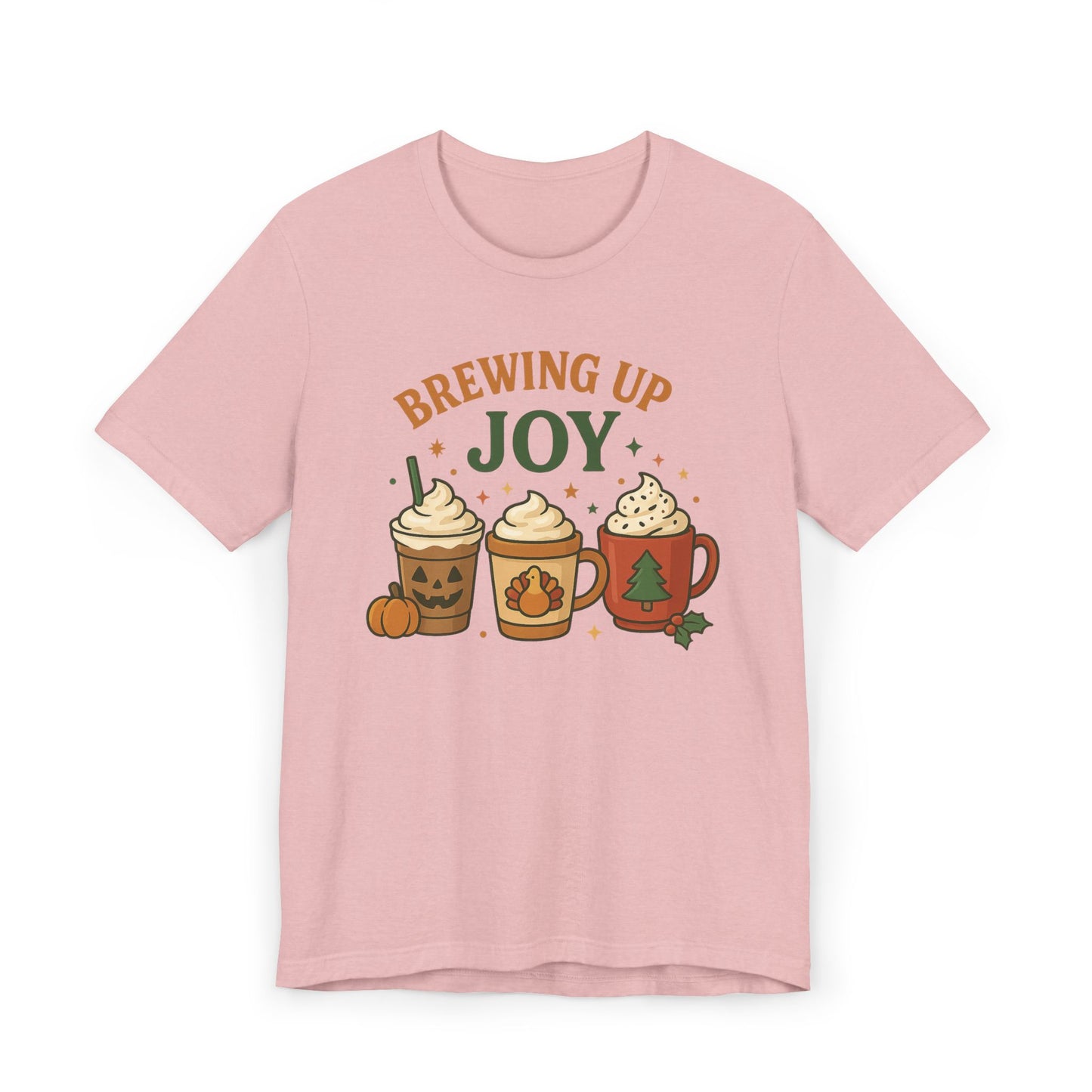 🎃🦃🎄 Brewing Up Joy Unisex T-Shirt USA | Holiday Coffee Tee