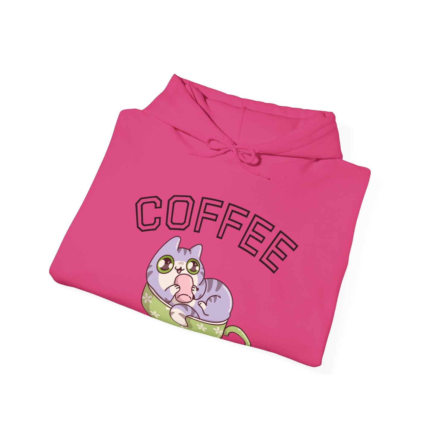 Coffee Cat in a Cup Hoodie – Cute Kitty Coffee Graphic Sweatshirt for Coffee Lovers (USA Only)