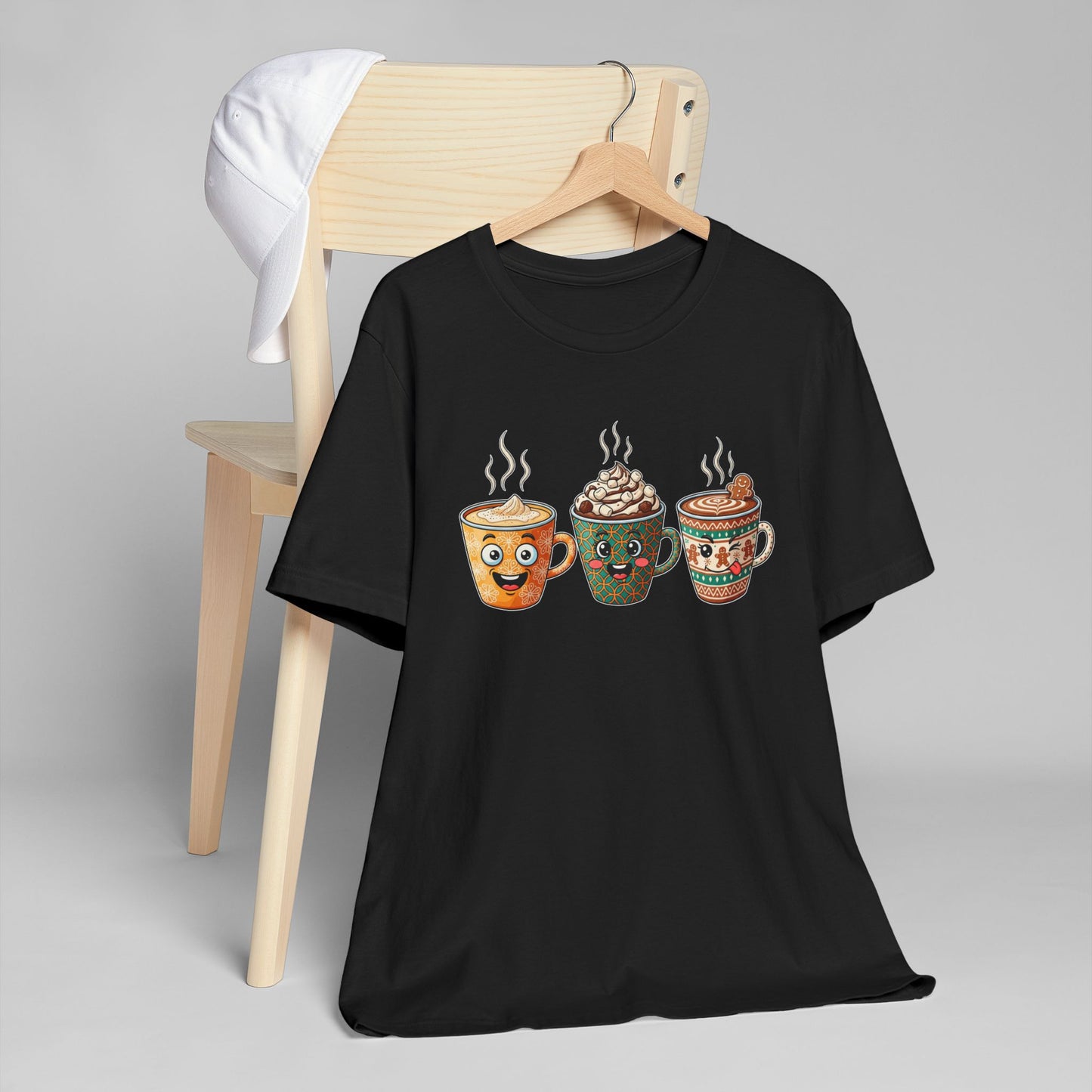 ☕🎄 Holiday Coffee Mugs Unisex T-Shirt USA | Festive Coffee Tee