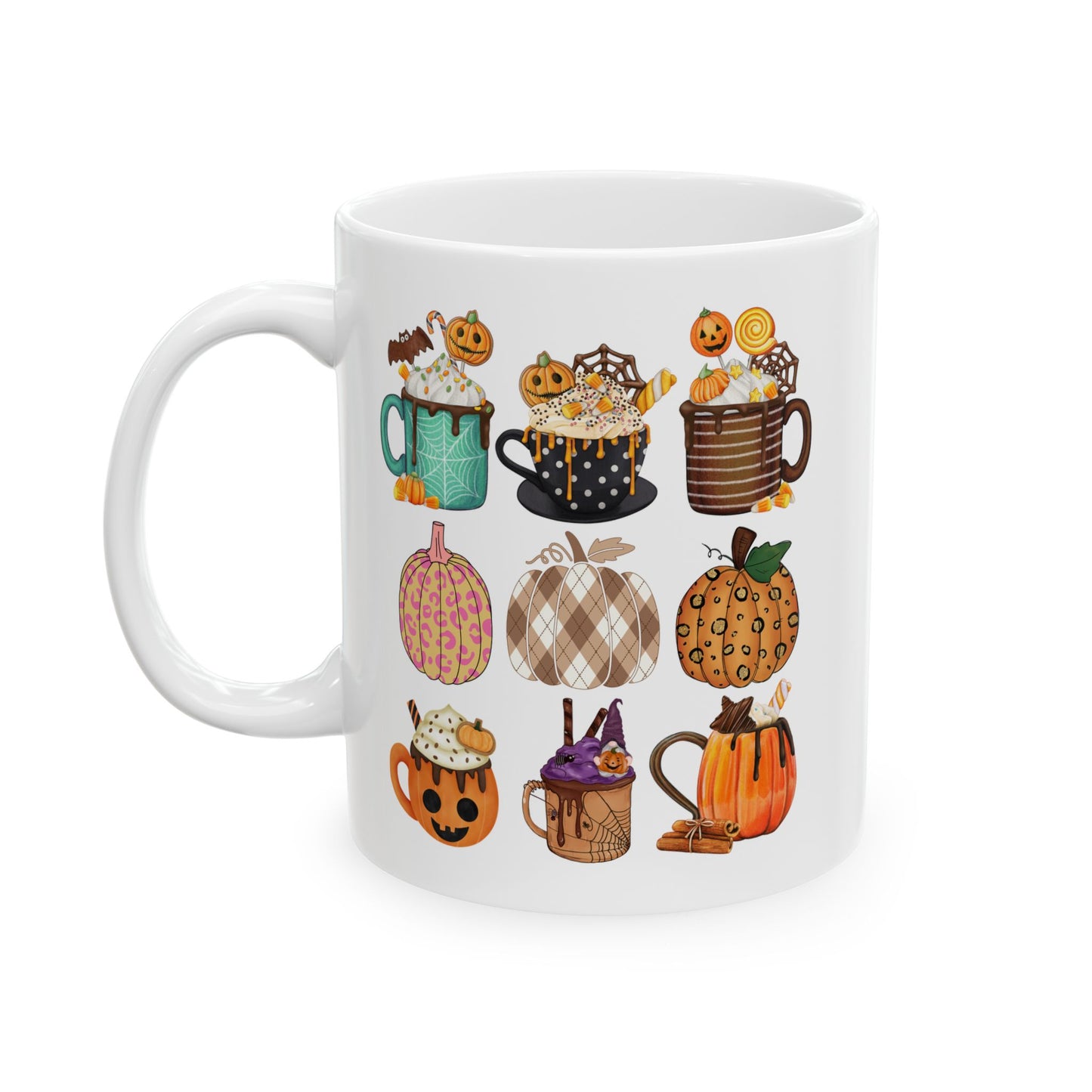 Best White Coffee Mug That's a Fall Coffee Spectacle: Phantom Pumpkin Parade