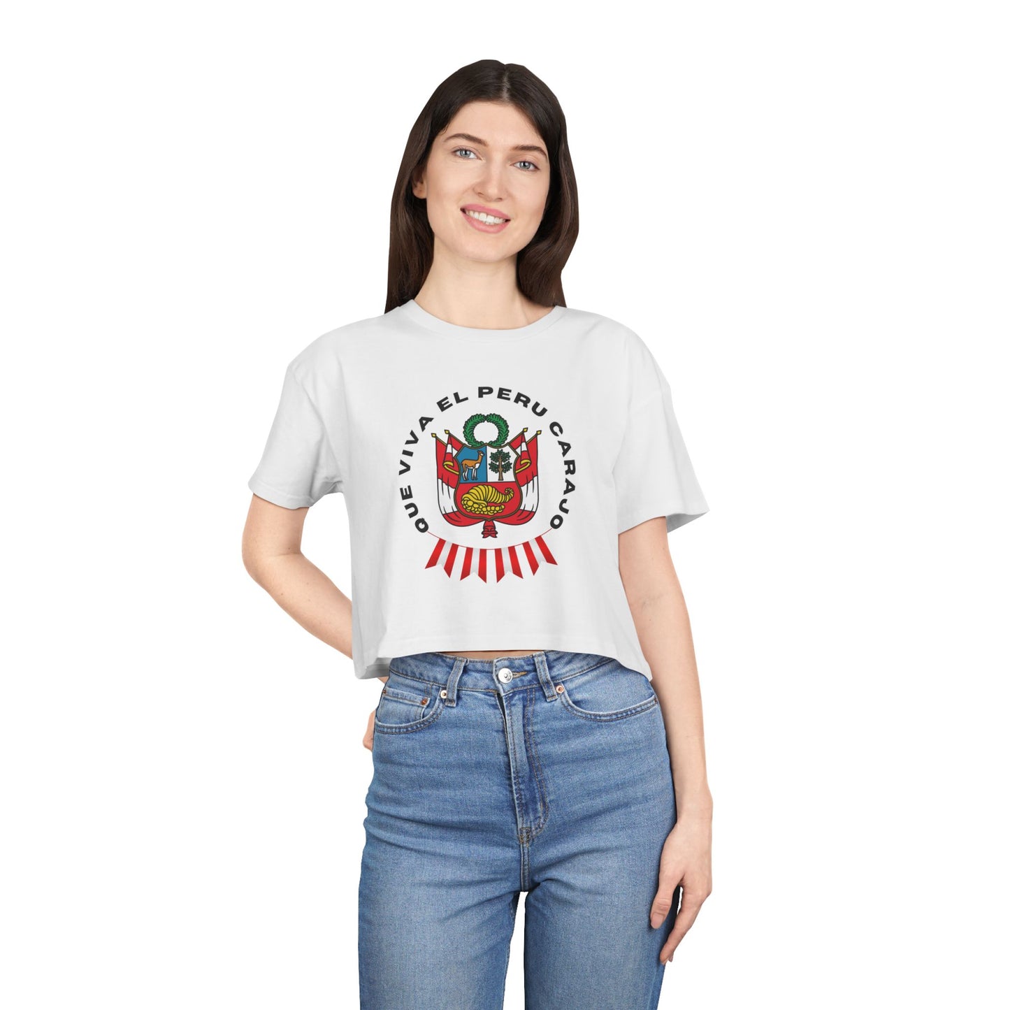 Best Que Viva El Peru Carajo Crop Top | Peruvian Gift USA