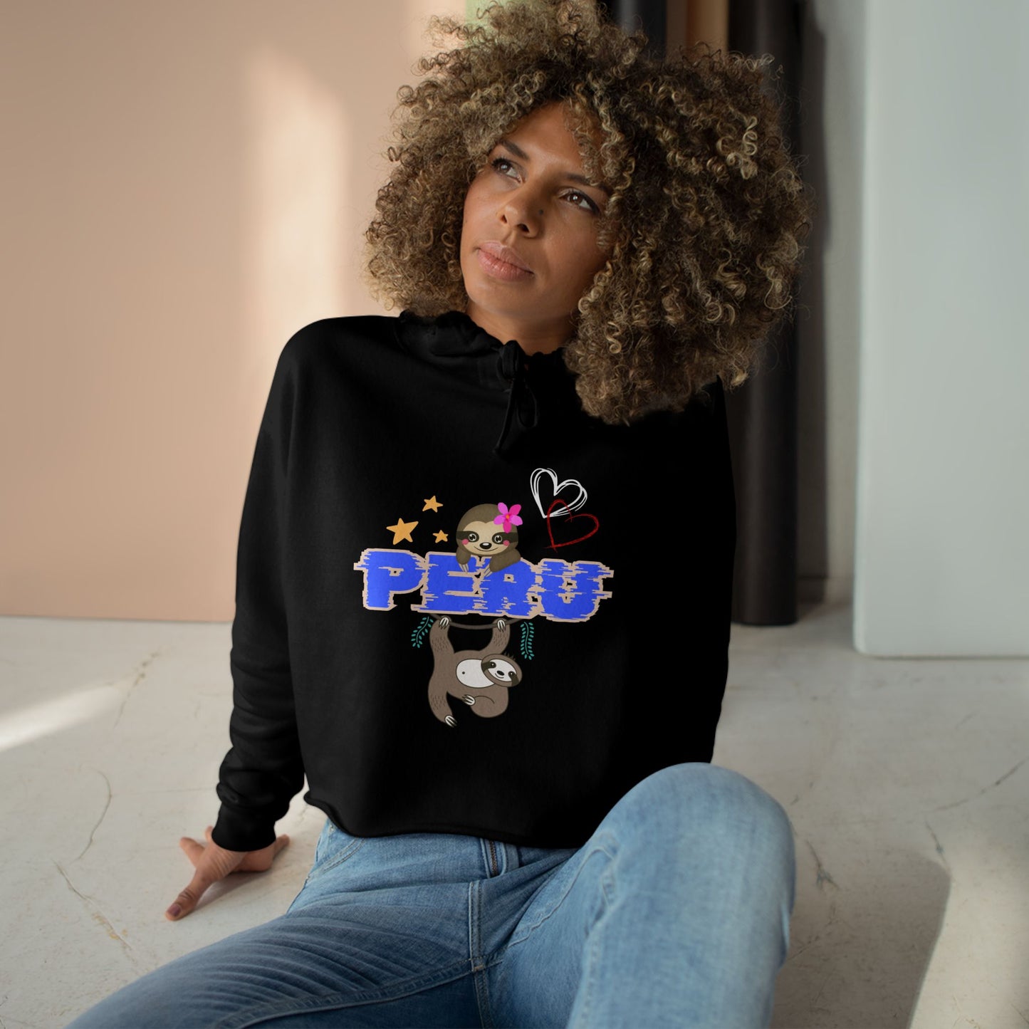 Best Peruvian Crop Hoodie "PERU Jungle Love"