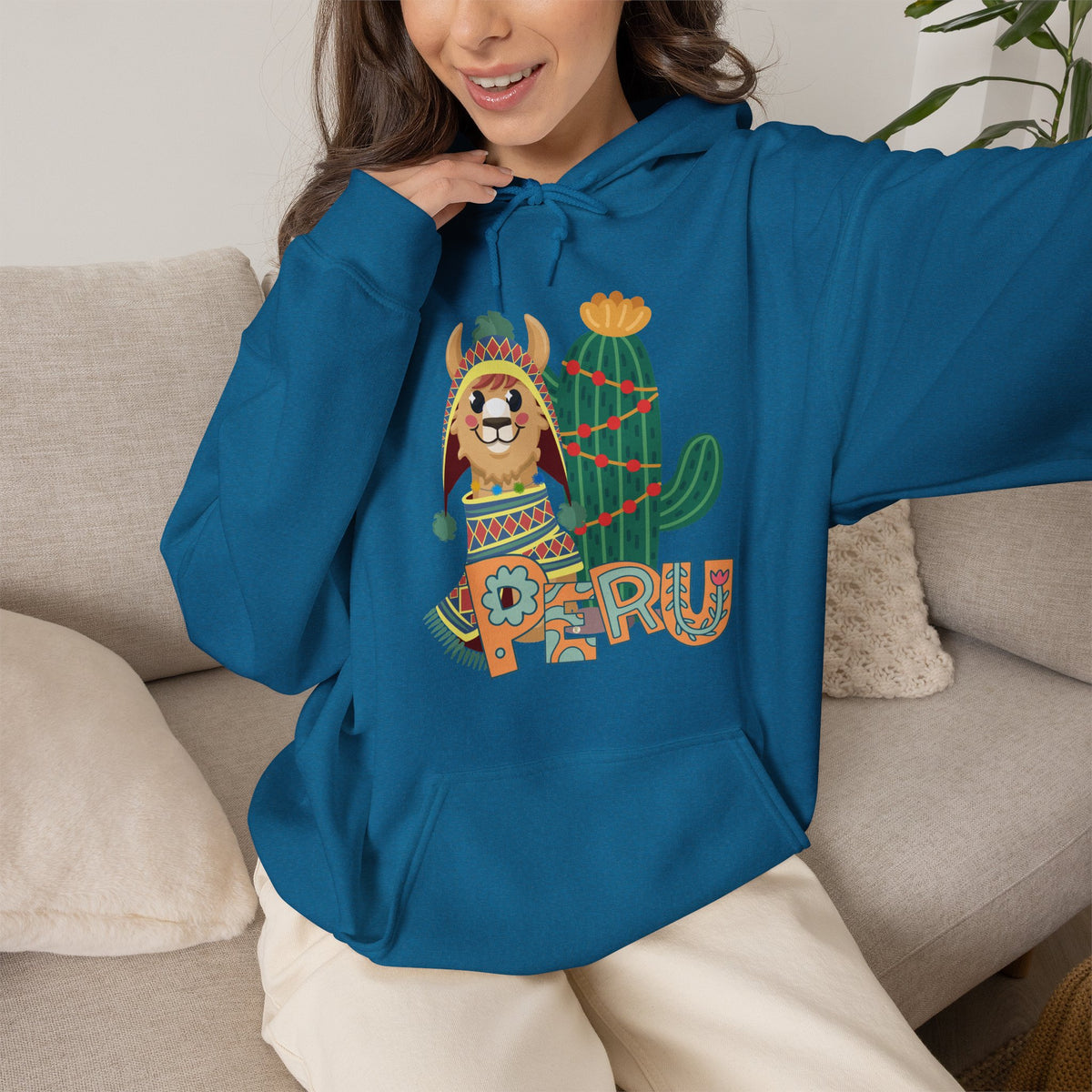 Best Peru Llama Cactus Hoodie - Peruvian Pullover