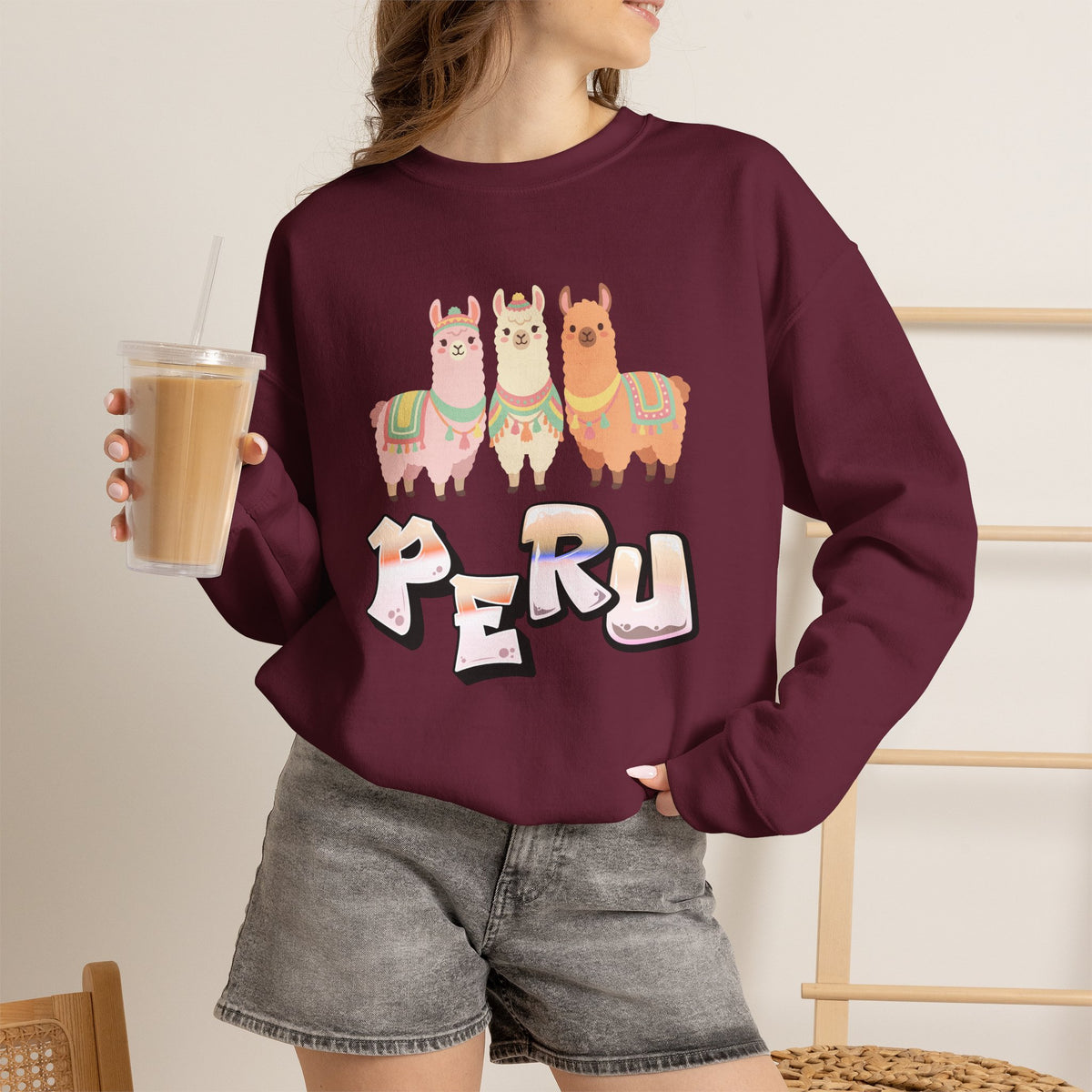 Best Peru Three Llamas Sweatshirt - Peruvian Crewneck