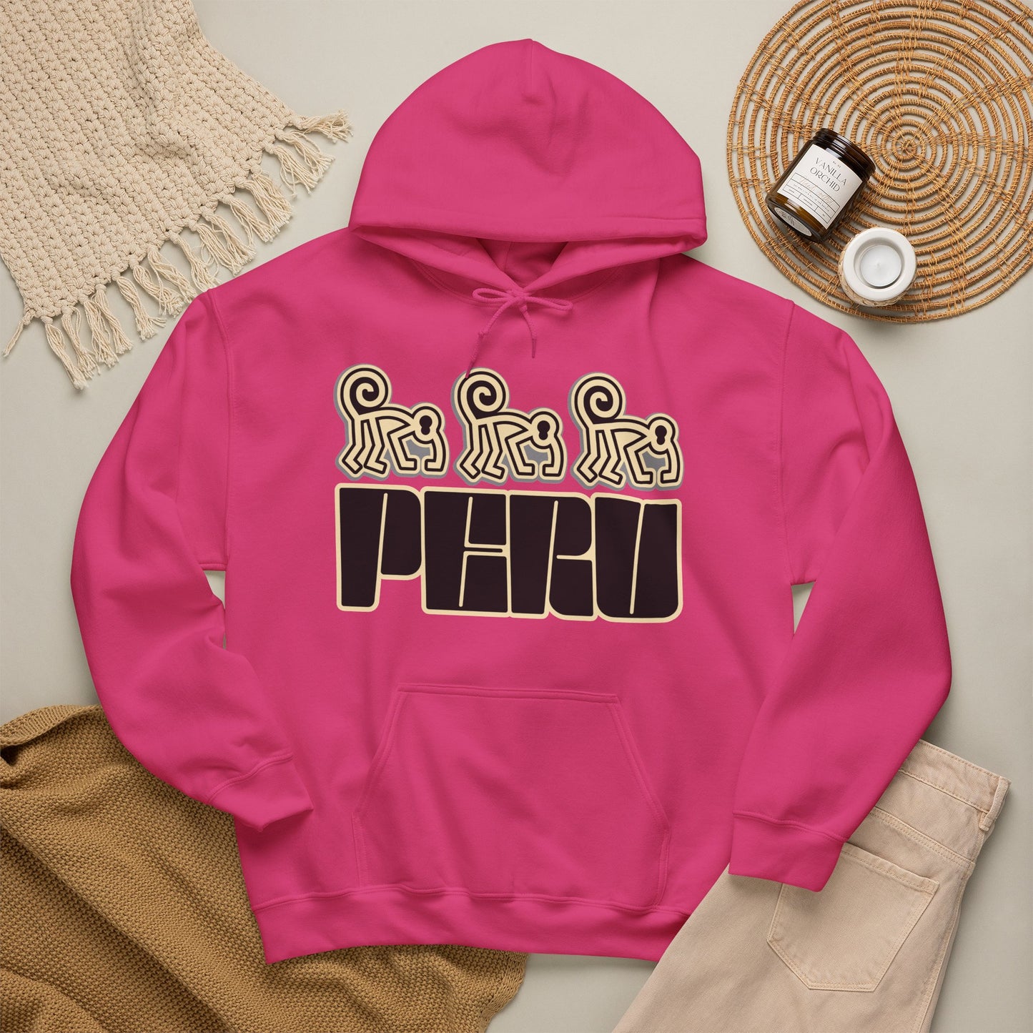 Best Peru Nazca Monkey Hoodie - Peruvian Pullover