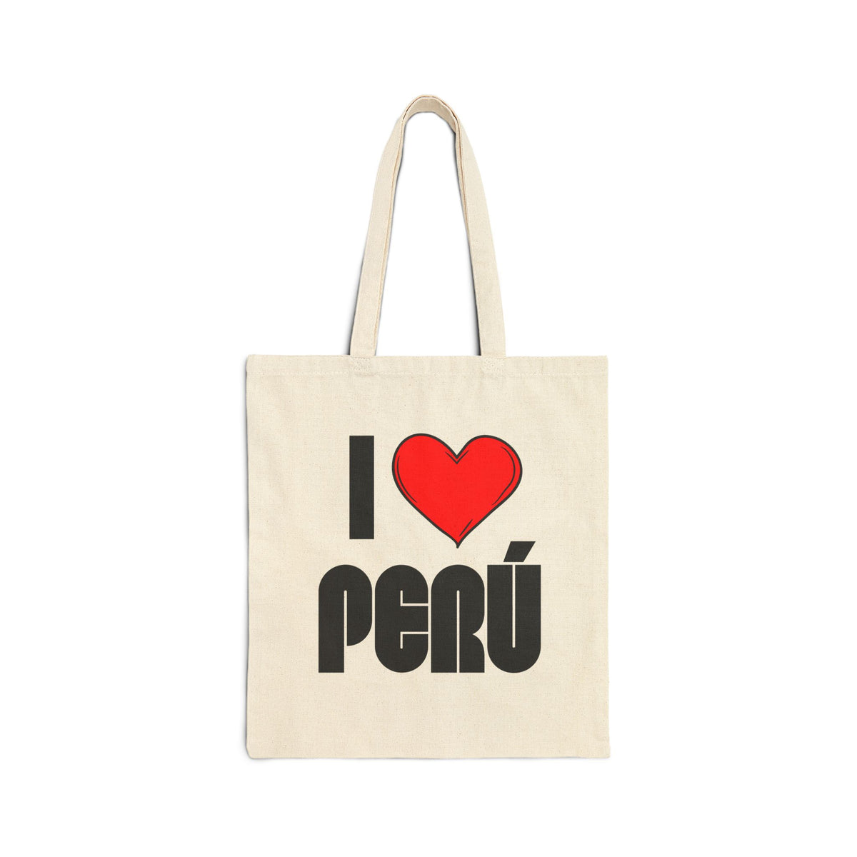 Best Peruvian Canvas Tote Bag "I Love Peru"