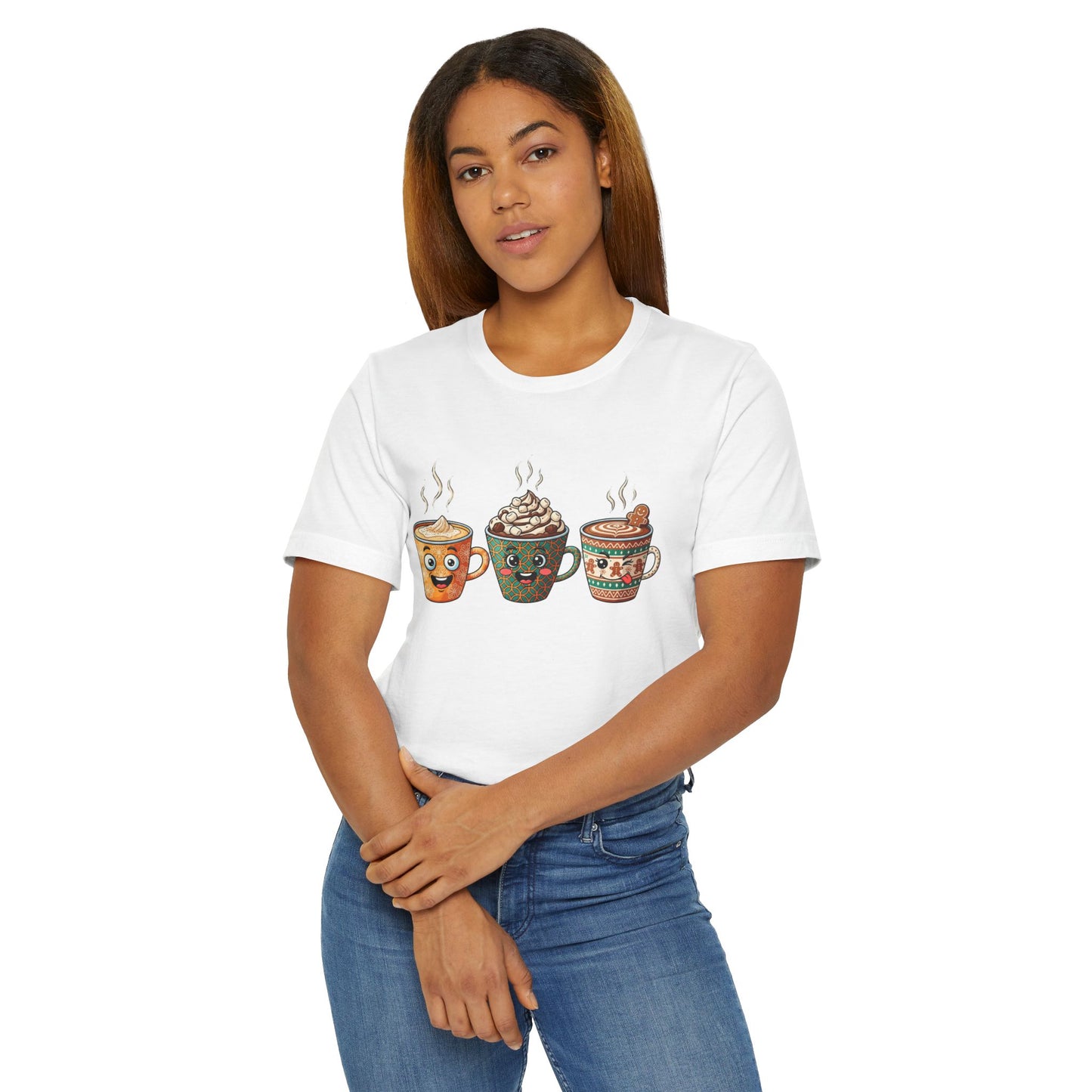 ☕🎄 Holiday Coffee Mugs Unisex T-Shirt USA | Festive Coffee Tee