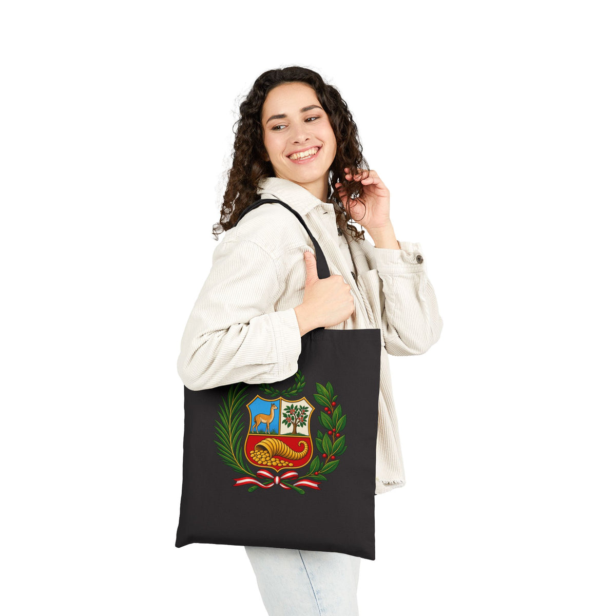 Best Peru Coat of Arms Tote Bag - Escudo Canvas Gift
