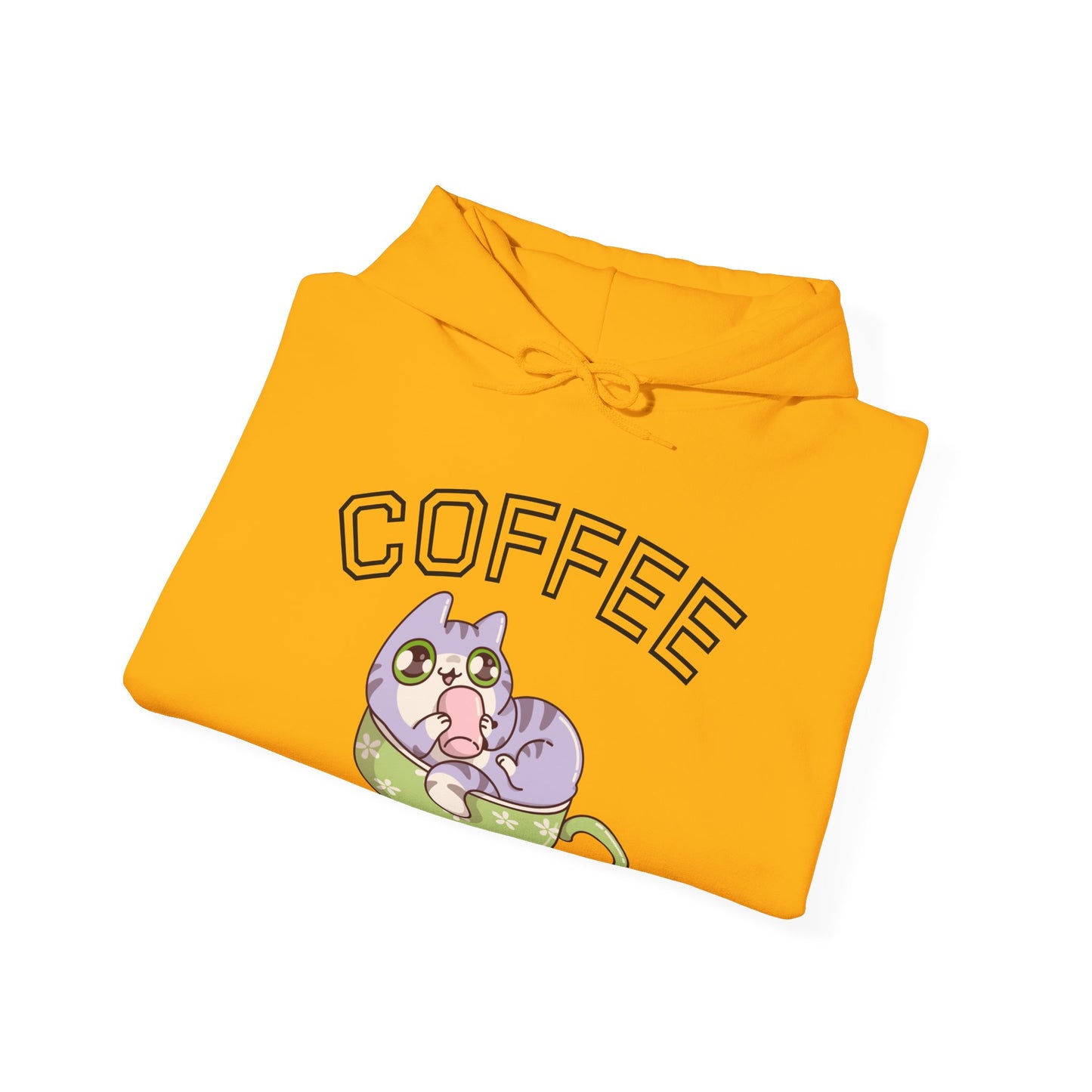 Coffee Cat in a Cup Hoodie – Cute Kitty Coffee Graphic Sweatshirt for Coffee Lovers (USA Only)