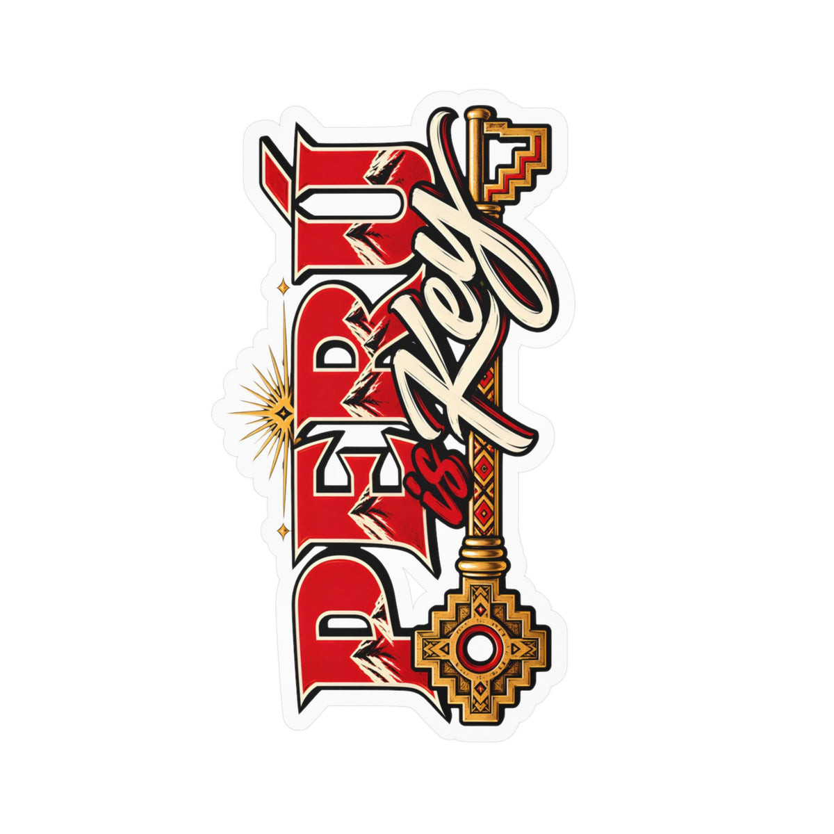 Best Peru is Key Sticker - Golden Sun Chakana Vinyl Decal