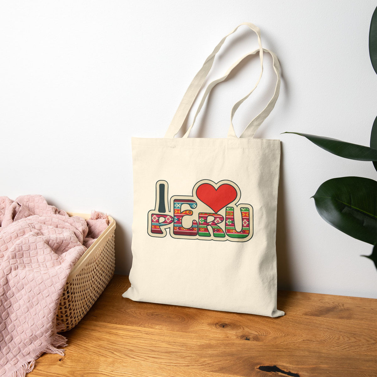 Best I Love Peru Canvas Tote Bag - Textile