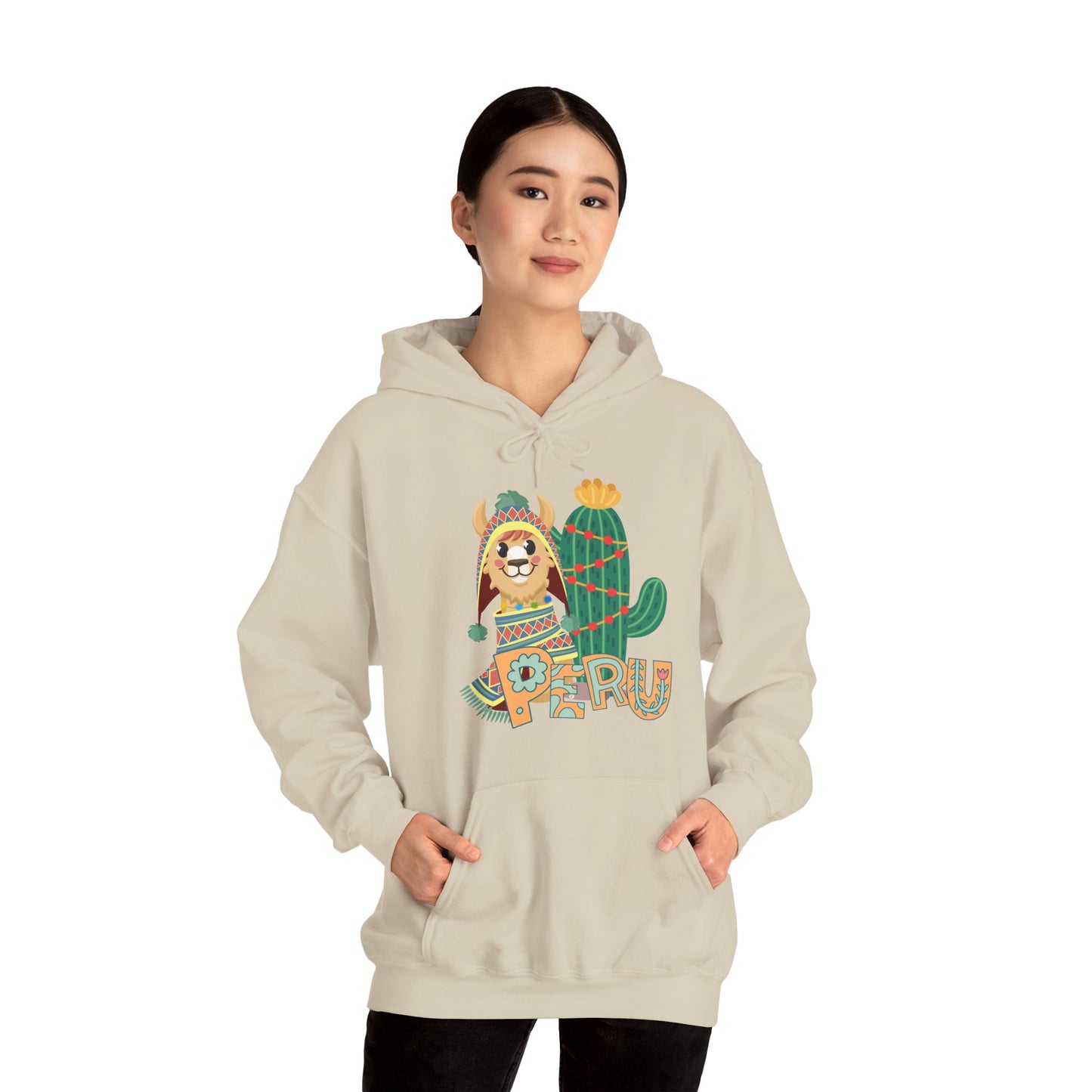Best Peru Llama Cactus Hoodie - Peruvian Pullover