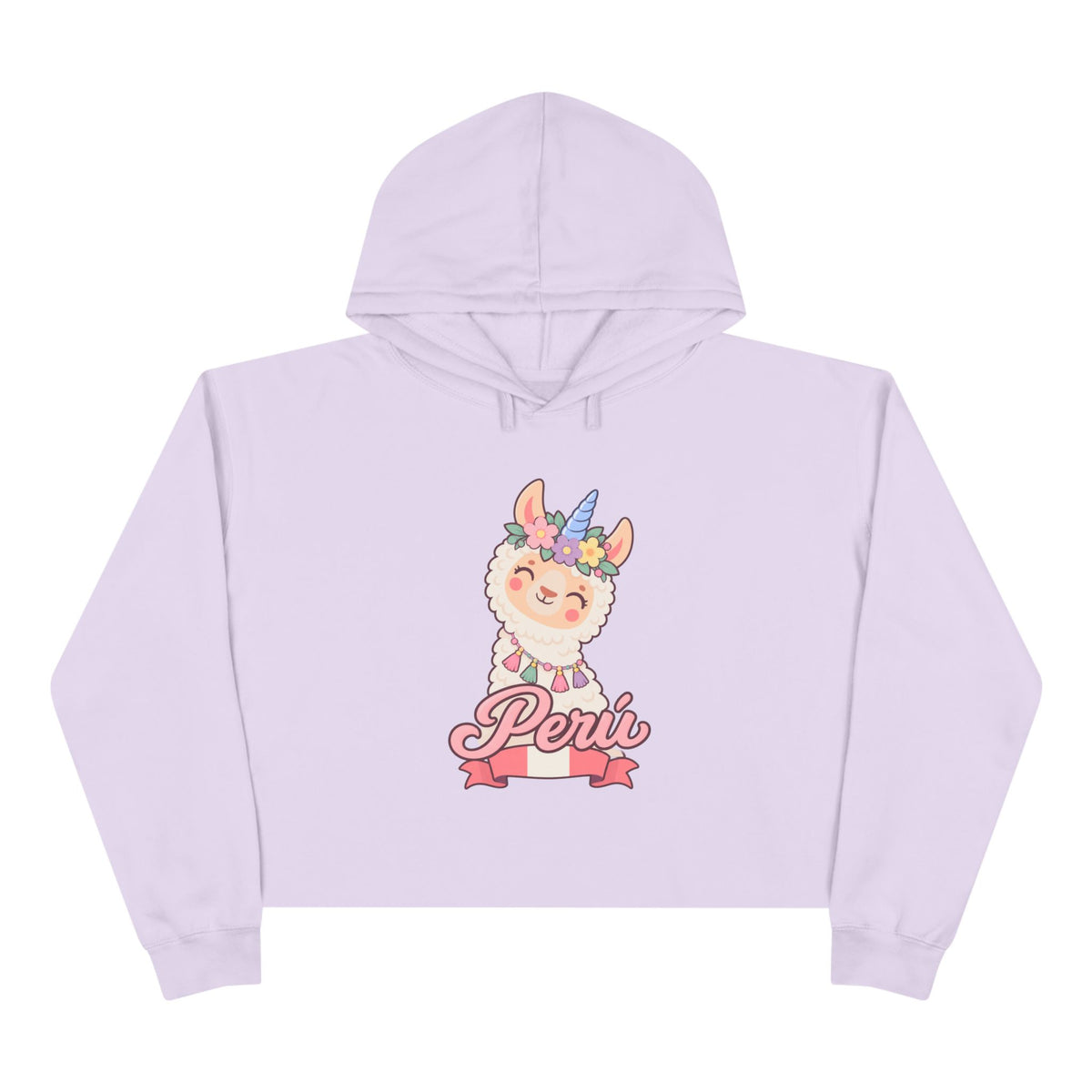 Best Unicorn Llama Peru Crop Hoodie - Cute Llamacorn Gift