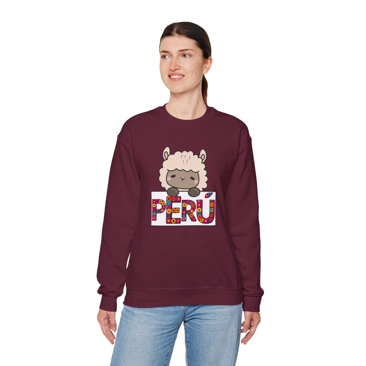 Best Cute Alpaca Peru Sweatshirt - Kawaii Floral Crewneck