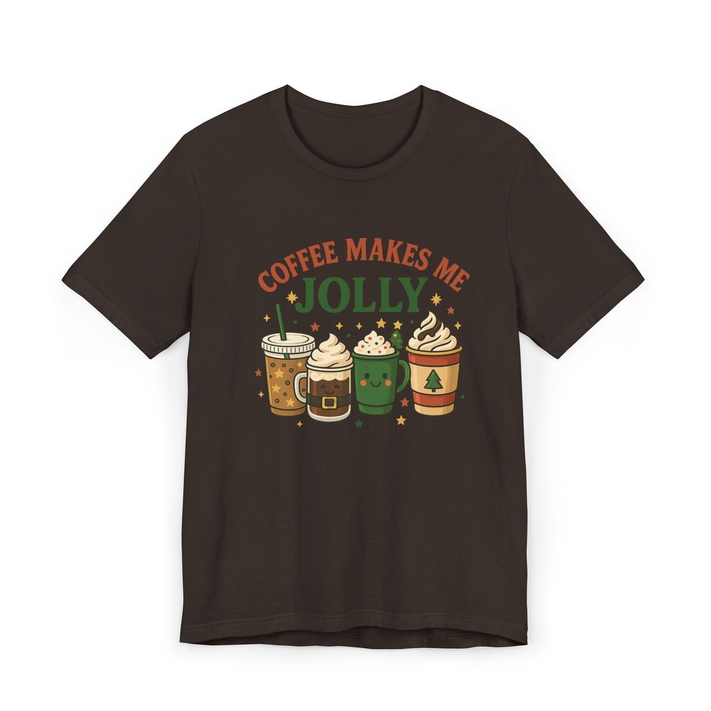 ☕ Coffee Makes Me Jolly Unisex T-Shirt USA | Holiday Coffee Tee
