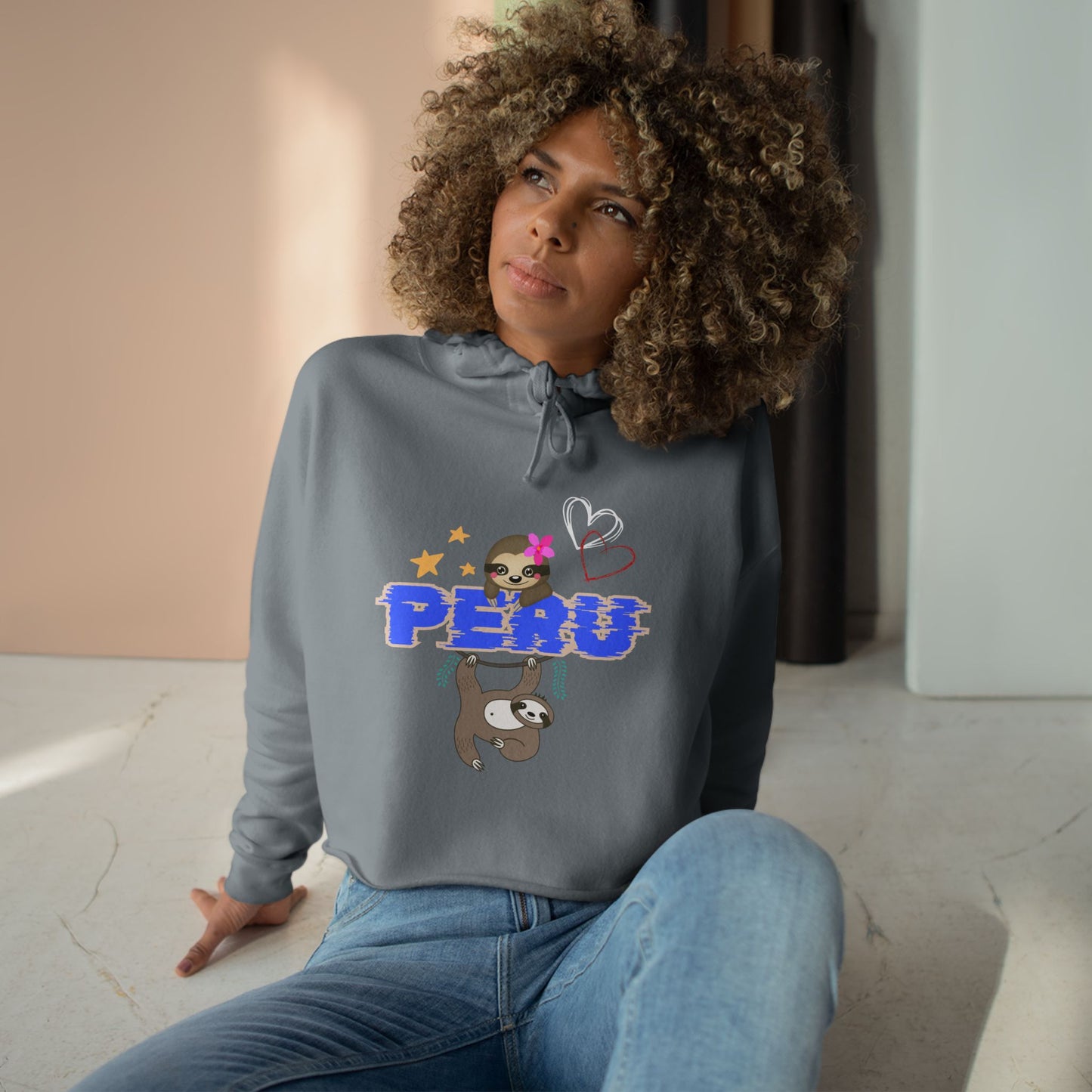 Best Peruvian Crop Hoodie "PERU Jungle Love"