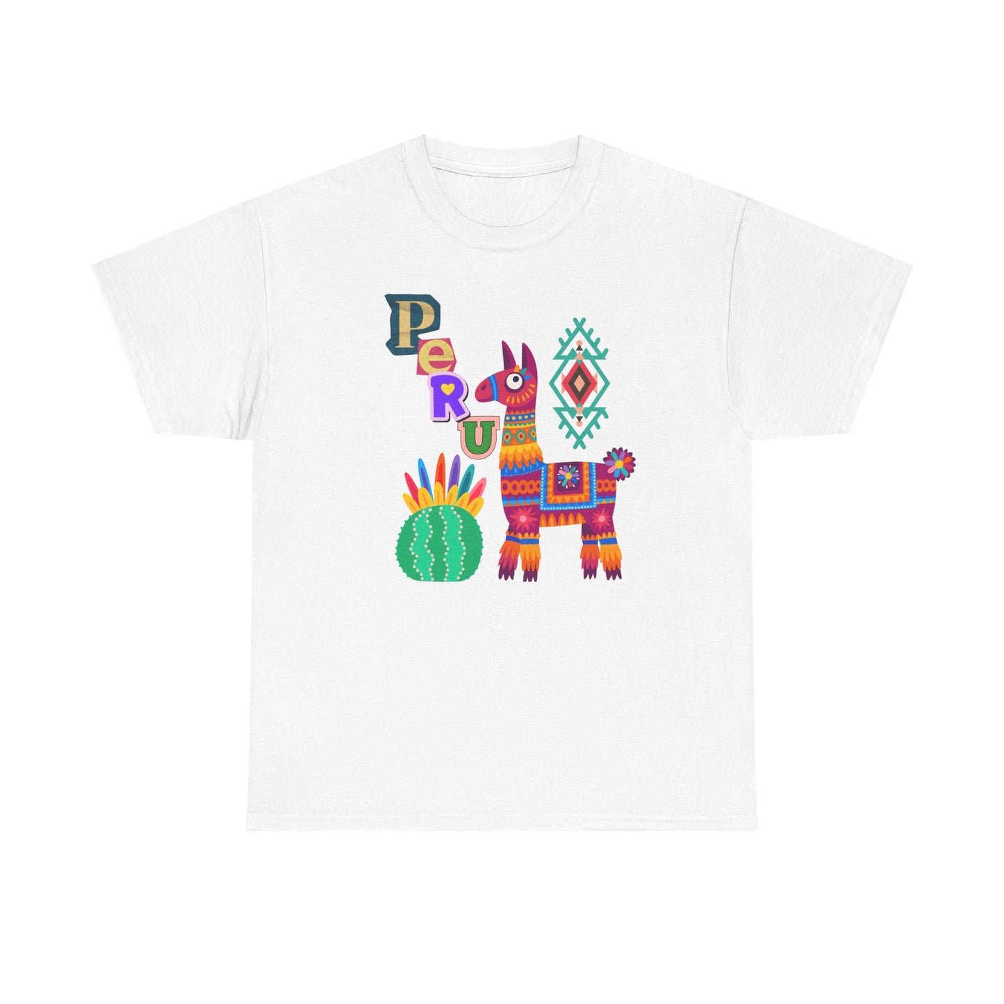 Best Peruvian Llama T-Shirt USA Colorful Peru Pride Unisex Te