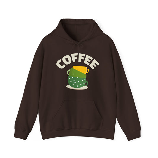 ☕ Stacked Coffee Cups Hoodie USA | Cozy Coffee Lovers Hoodie