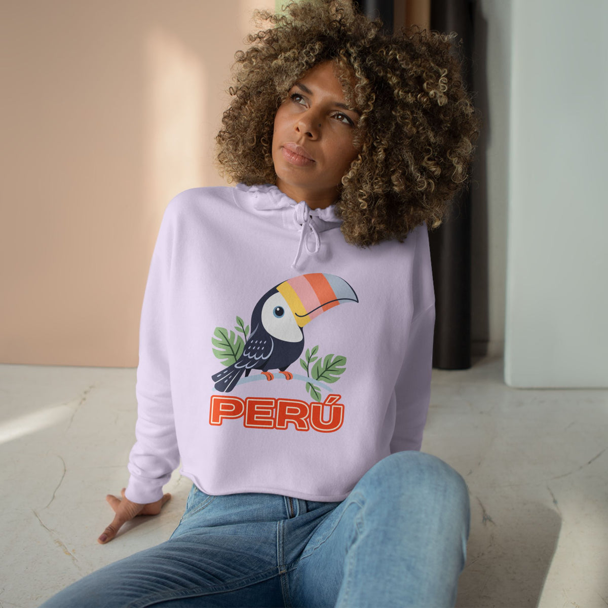 Best Pastel Toucan Peru Crop Hoodie - Cute Amazon Bird Gift