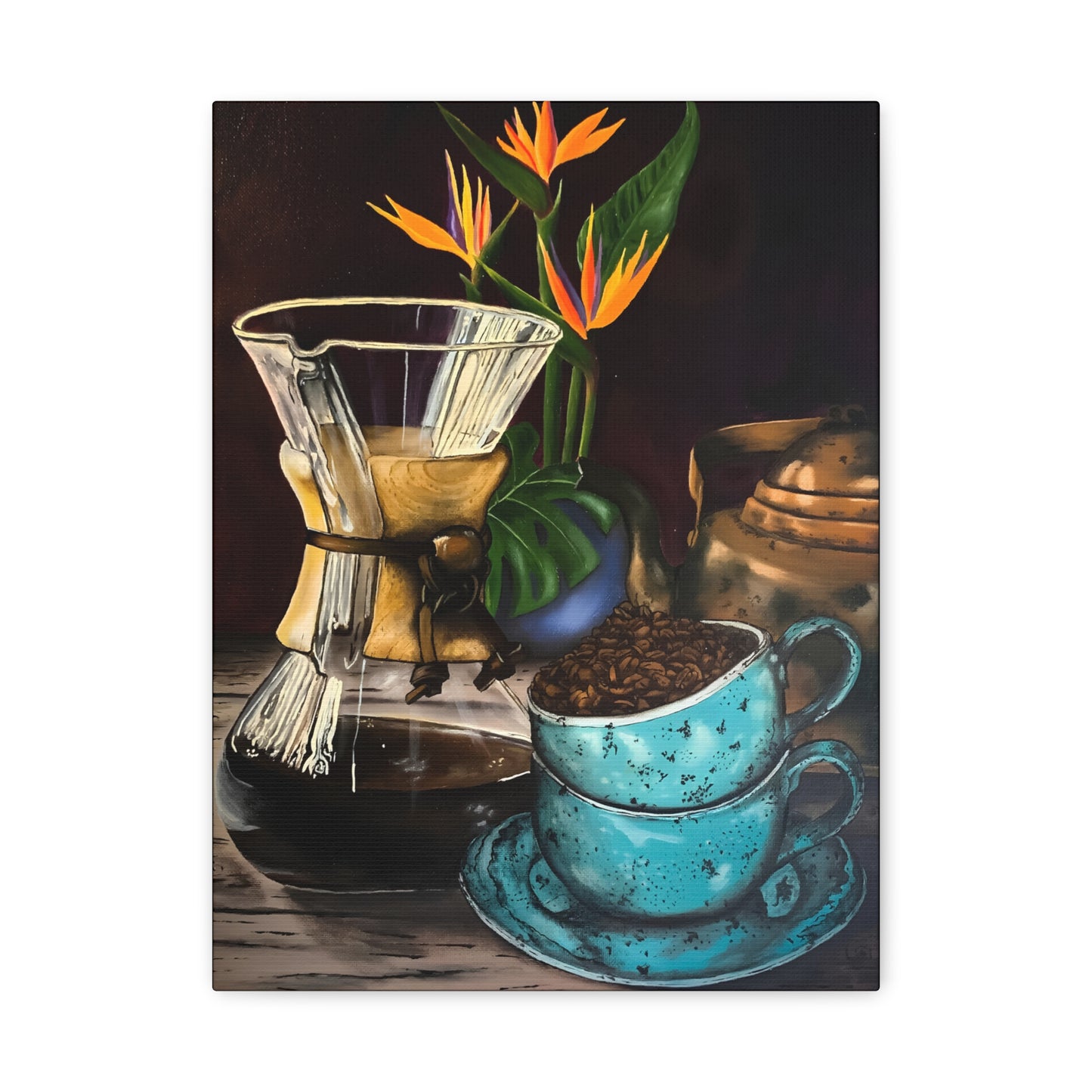 Chemex & Blue Cup — Coffee Art Print