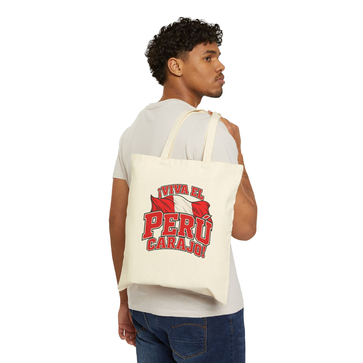 Best Viva el Perú Carajo Tote Bag - Peru Flag Canvas Gift