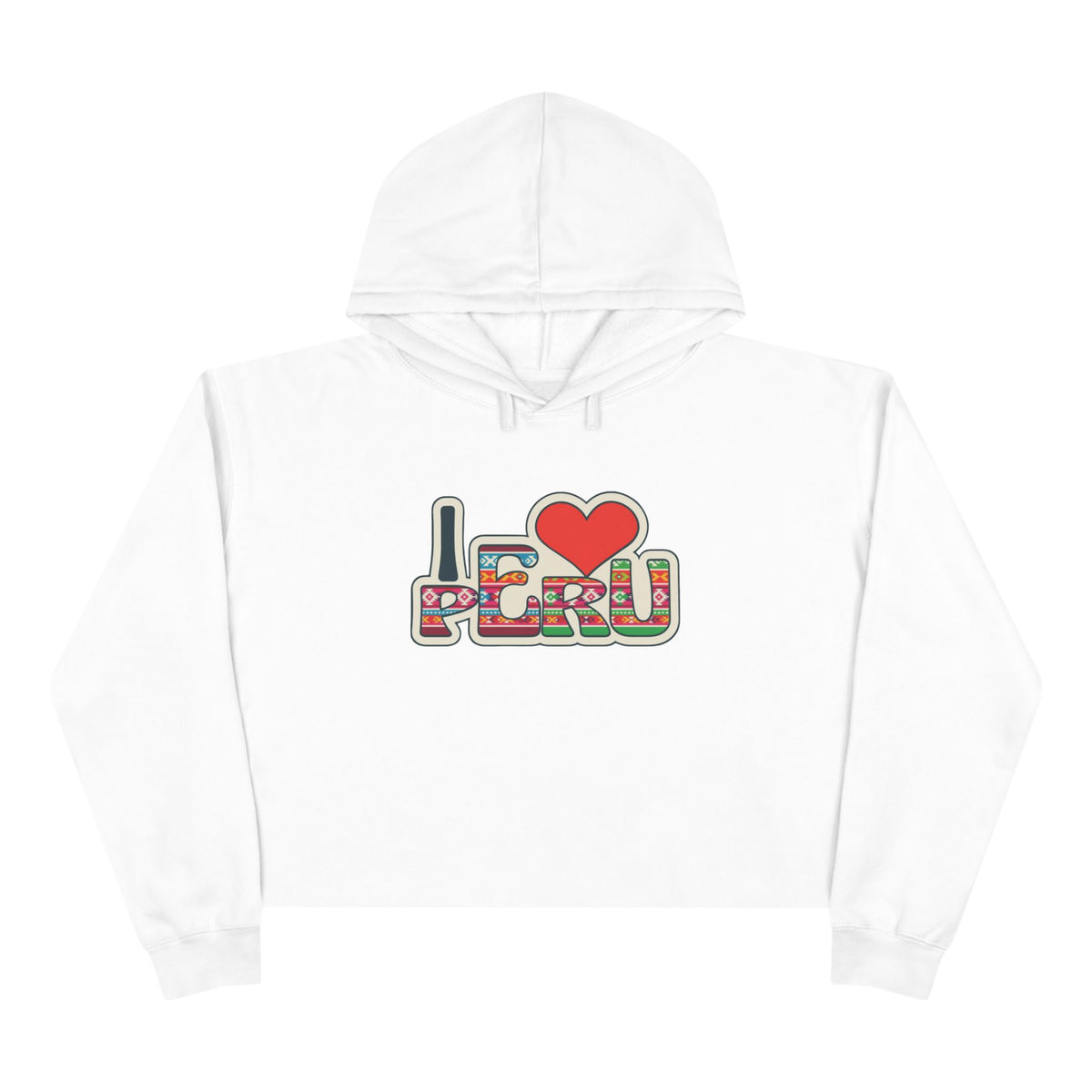 Best Andean Textile Peru Crop Hoodie - I Love Peru Gift