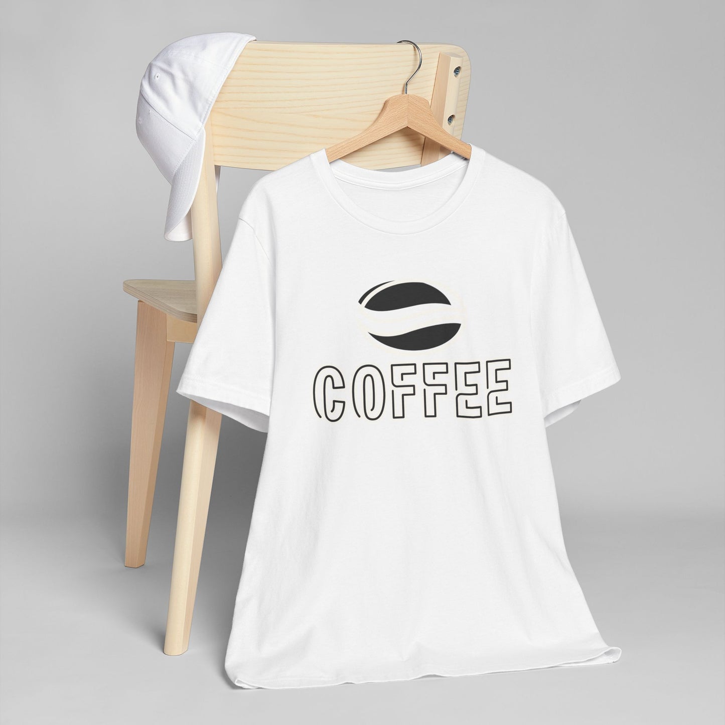 Black Coffee Logo T-Shirt – Minimalist Coffee Bean Graphic Tee for Coffee Lovers (USA Only)