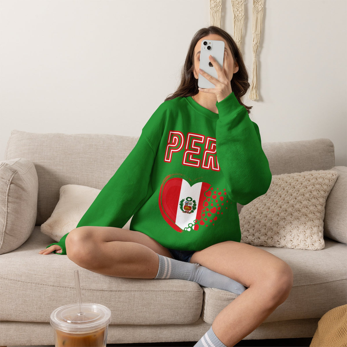 Best Peru Heart Flag Sweatshirt - Crewneck