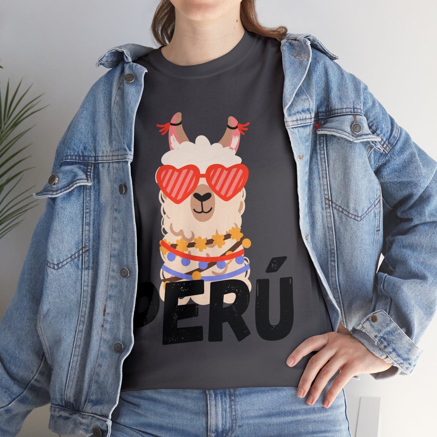 Peruvian Unisex T-Shirt "Llama Elegance"