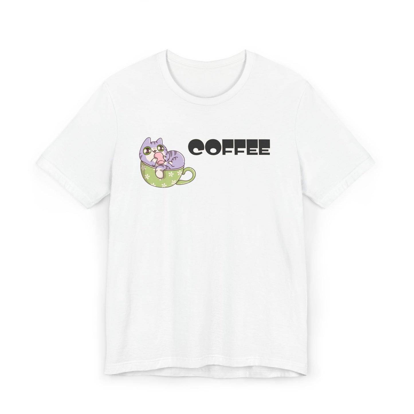 Coffee Cat Unisex Jersey T-Shirt – Playful Graphic Tee (USA Only)