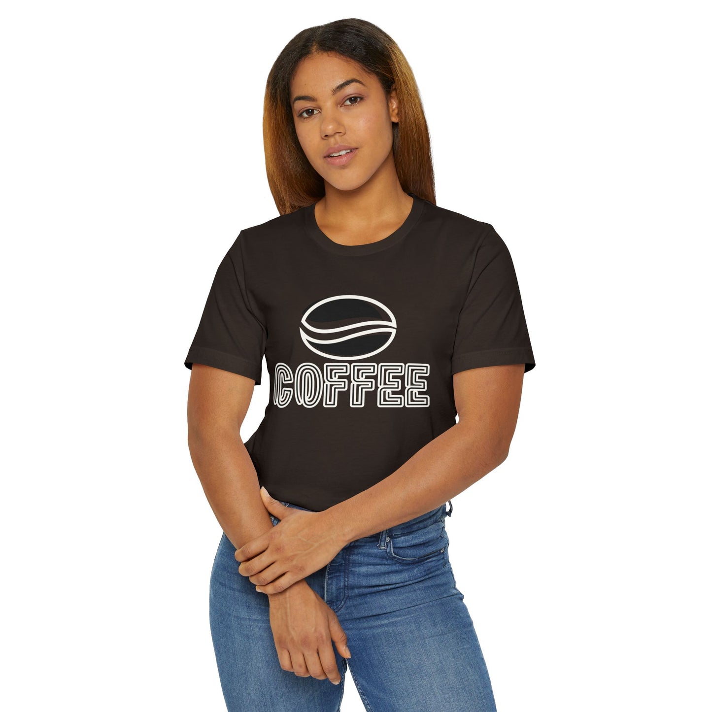 Black Coffee Logo T-Shirt – Minimalist Coffee Bean Graphic Tee for Coffee Lovers (USA Only)