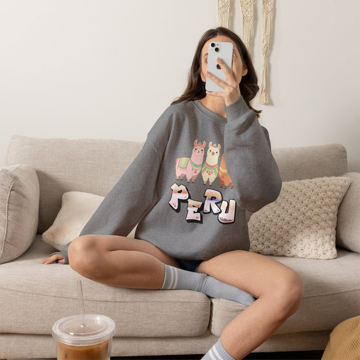 Best Peru Three Llamas Sweatshirt - Peruvian Crewneck