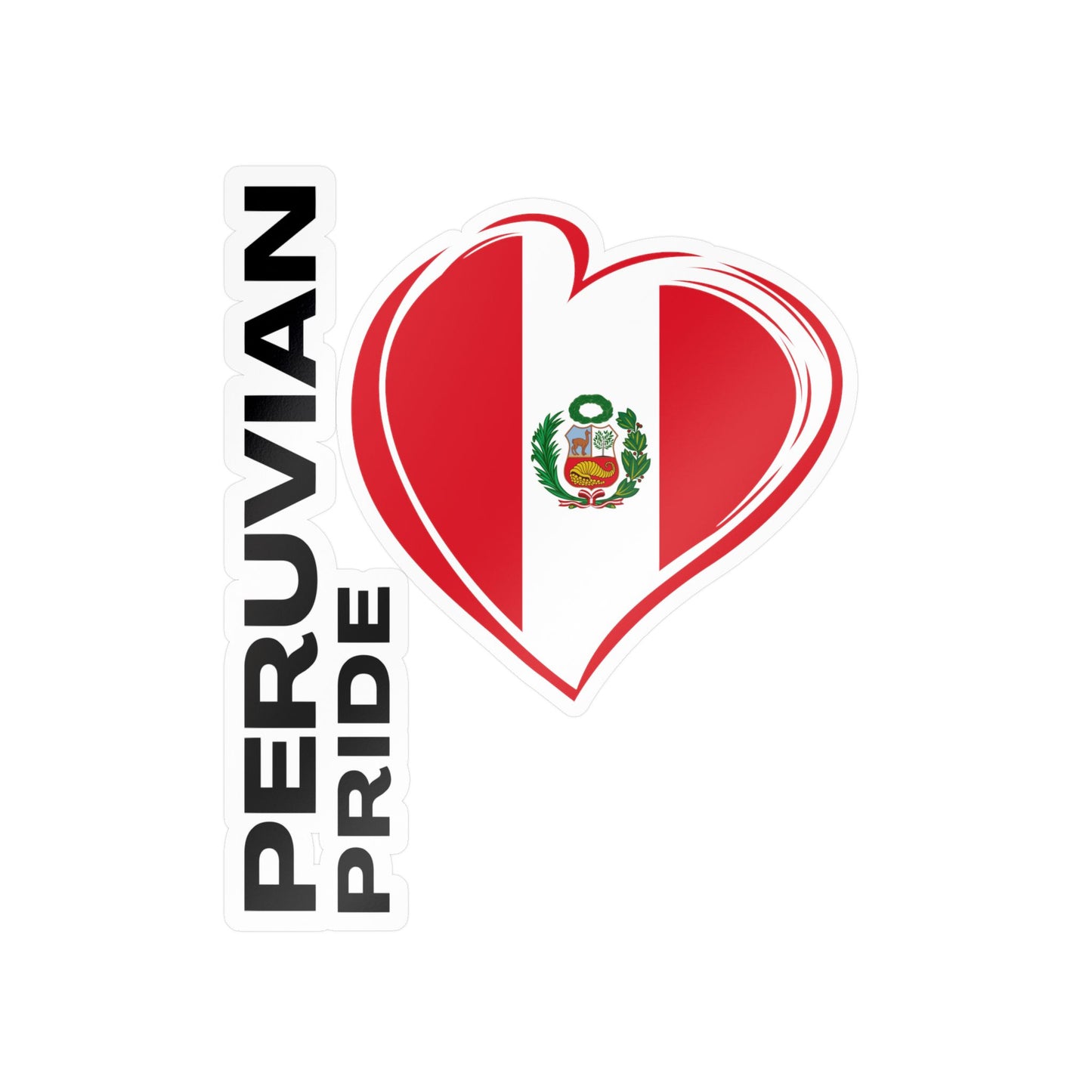 Best Peruvian Pride Sticker - Heart Flag Decal