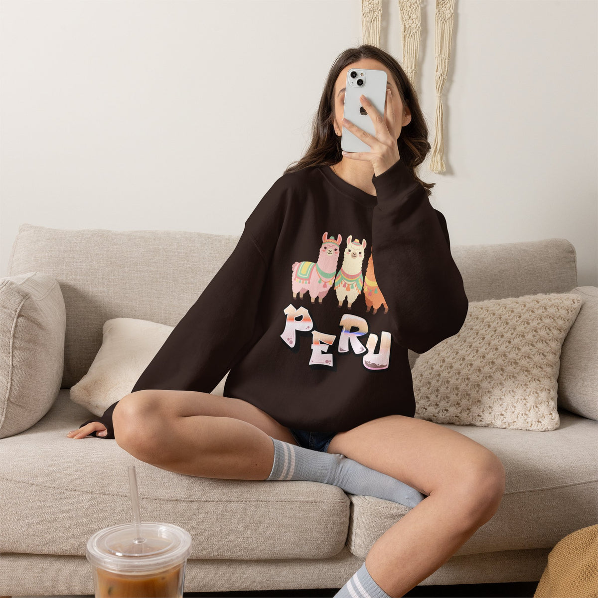 Best Peru Three Llamas Sweatshirt - Peruvian Crewneck