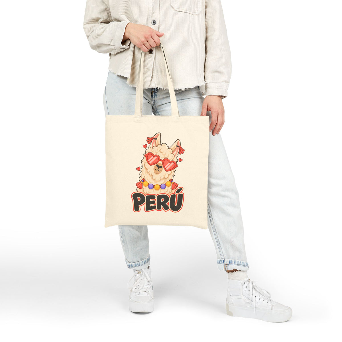 Best Cool Llama Peru Tote Bag - Heart Sunglasses Gift