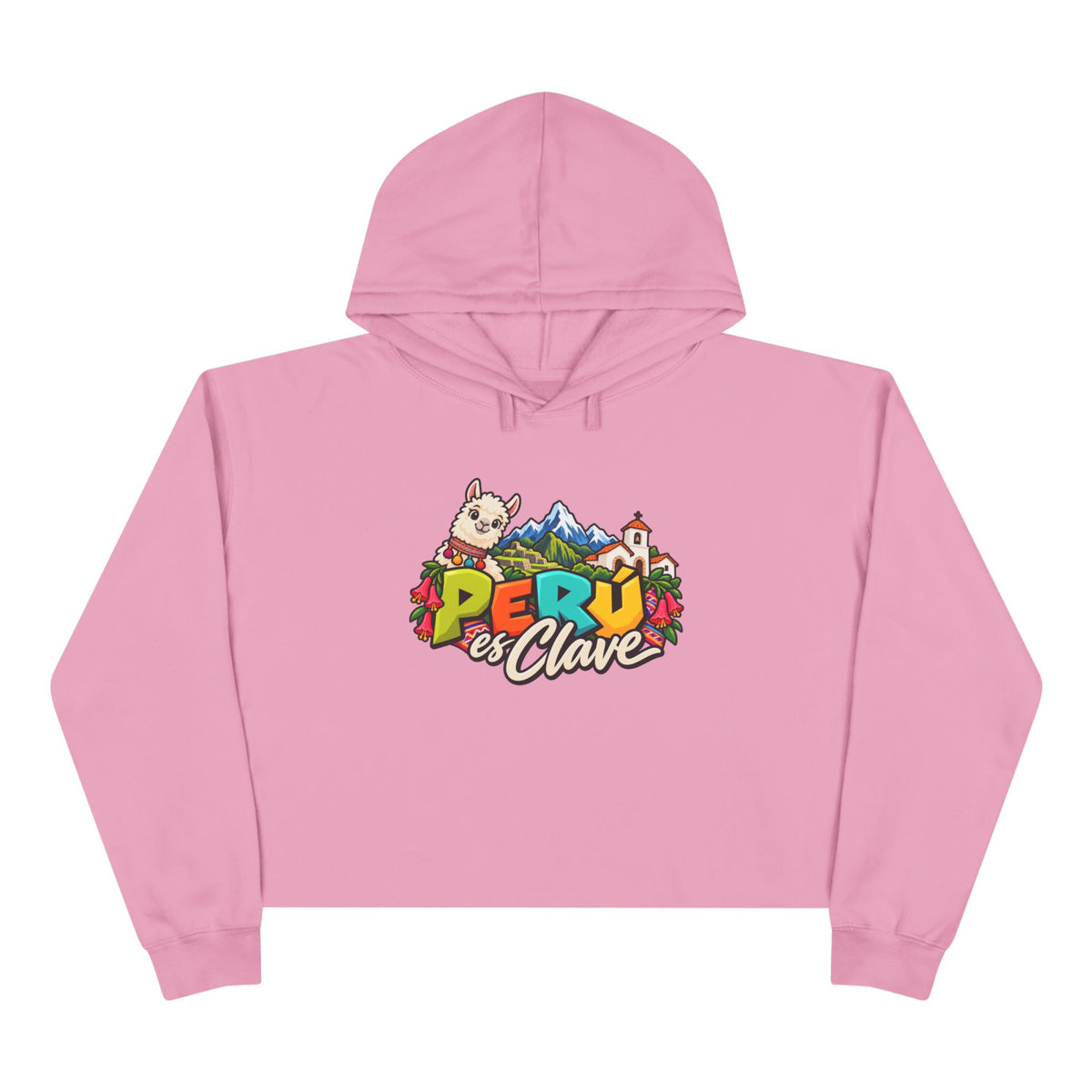 Best Perú es Clave Crop Hoodie - Alpaca & Machu Picchu Gift