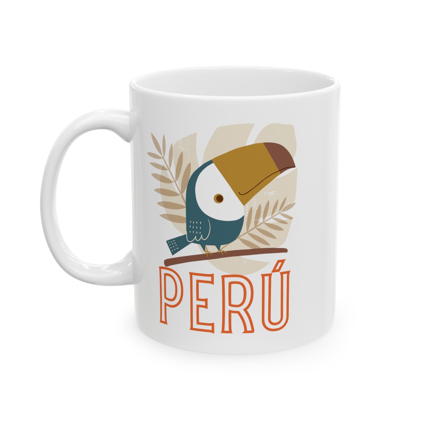 Best Peruvian Ceramic Coffee Mug, (11oz, 15oz) "Peruvian Jungle"