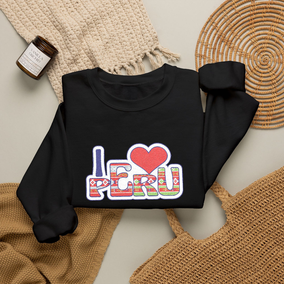 Best I Love Peru Embroidered Sweatshirt USA