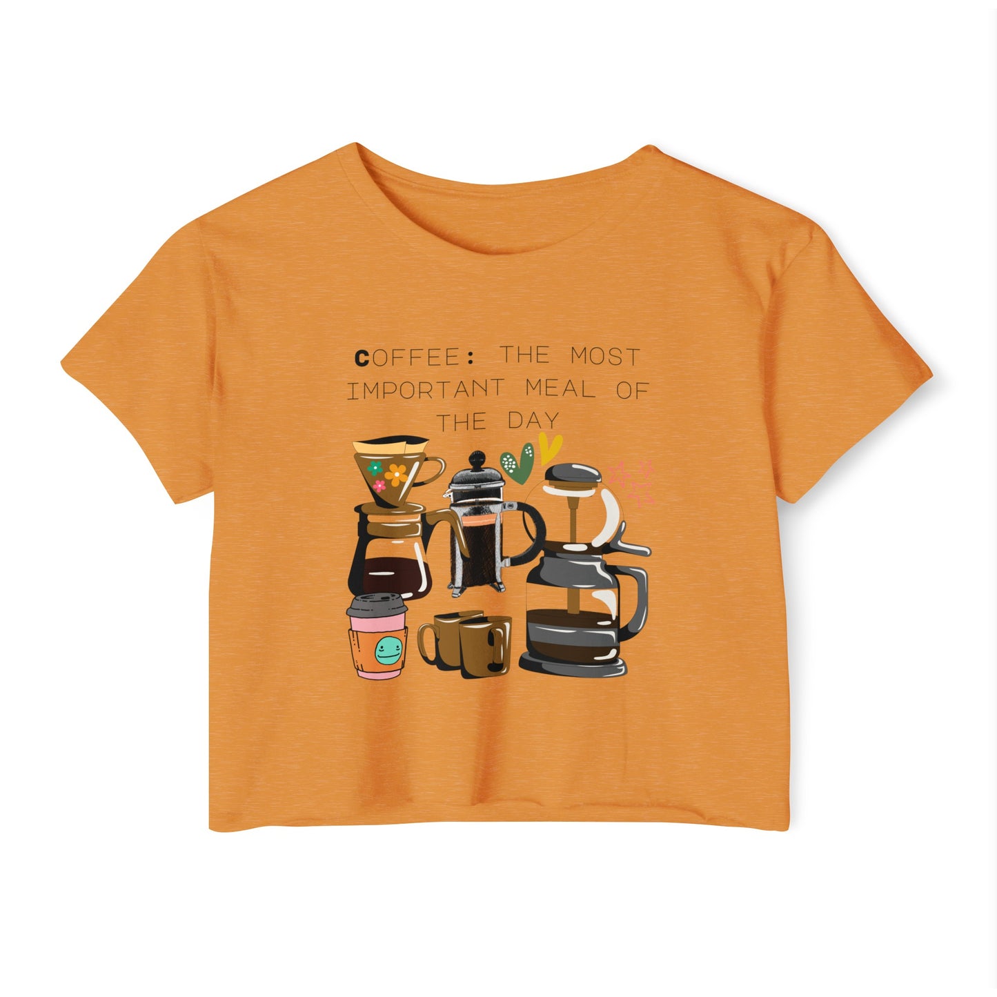 Coffee Crop Top "Coffee: the most important meal of the day"