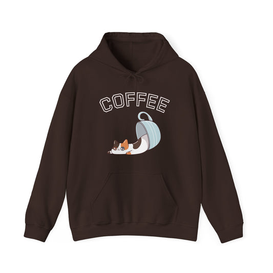 Coffee Cat Hoodie (Unisex) – Cute Cat in Coffee Mug Graphic, Hoodie for Coffee Lovers (USA Only)