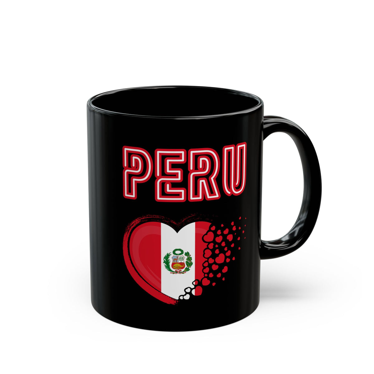 Best Peruvian Black Coffee Mug "Peru Heart Flag"