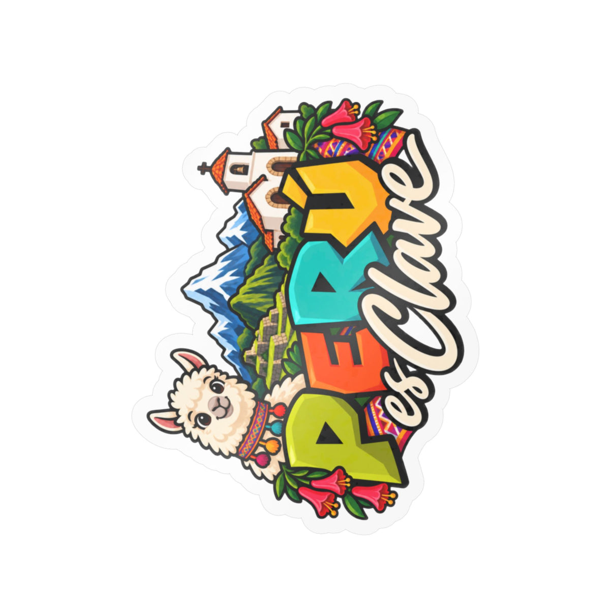Best Perú es Clave Sticker - Alpaca & Machu Picchu Decal