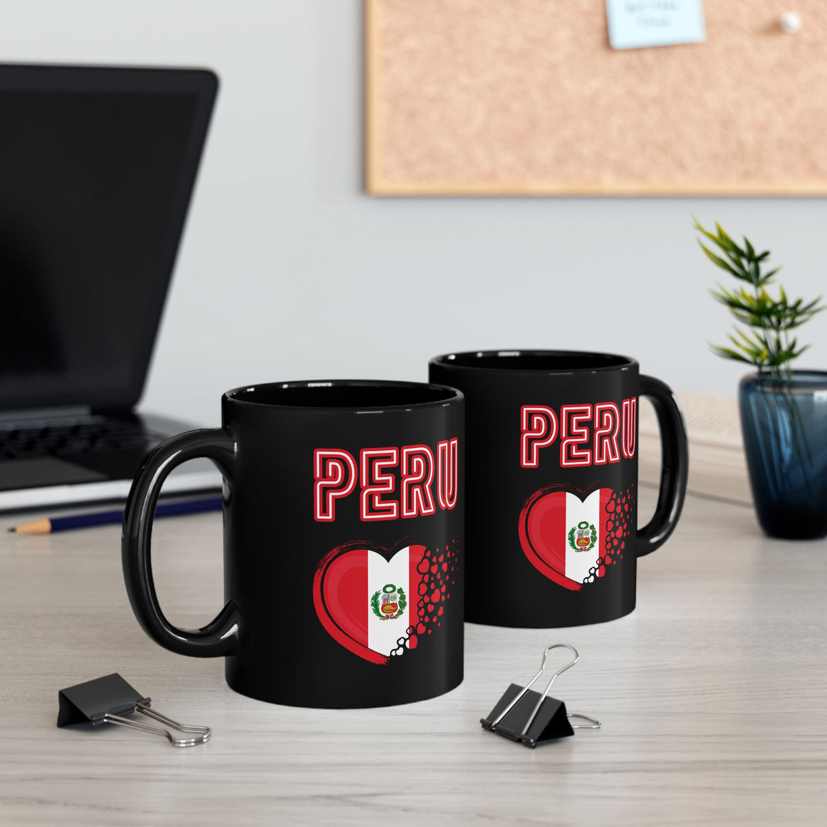 Best Peruvian Black Coffee Mug "Peru Heart Flag"