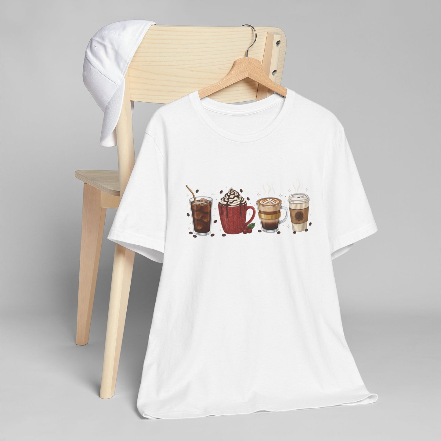 ☕ Holiday Coffee Drinks Unisex T-Shirt USA | Coffee Lovers Tee