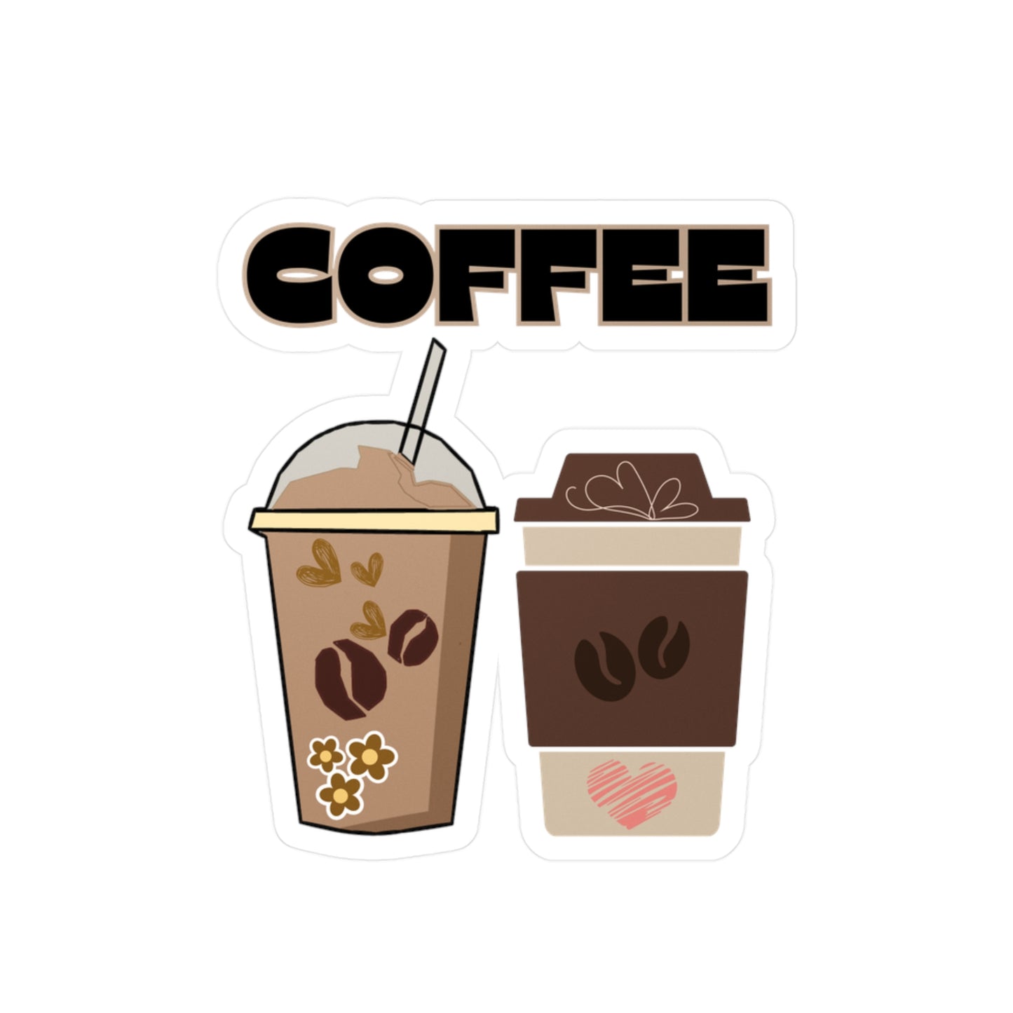 Best Coffee Sticker USA Waterproof Vinyl Decal Iced Hot Coffee
