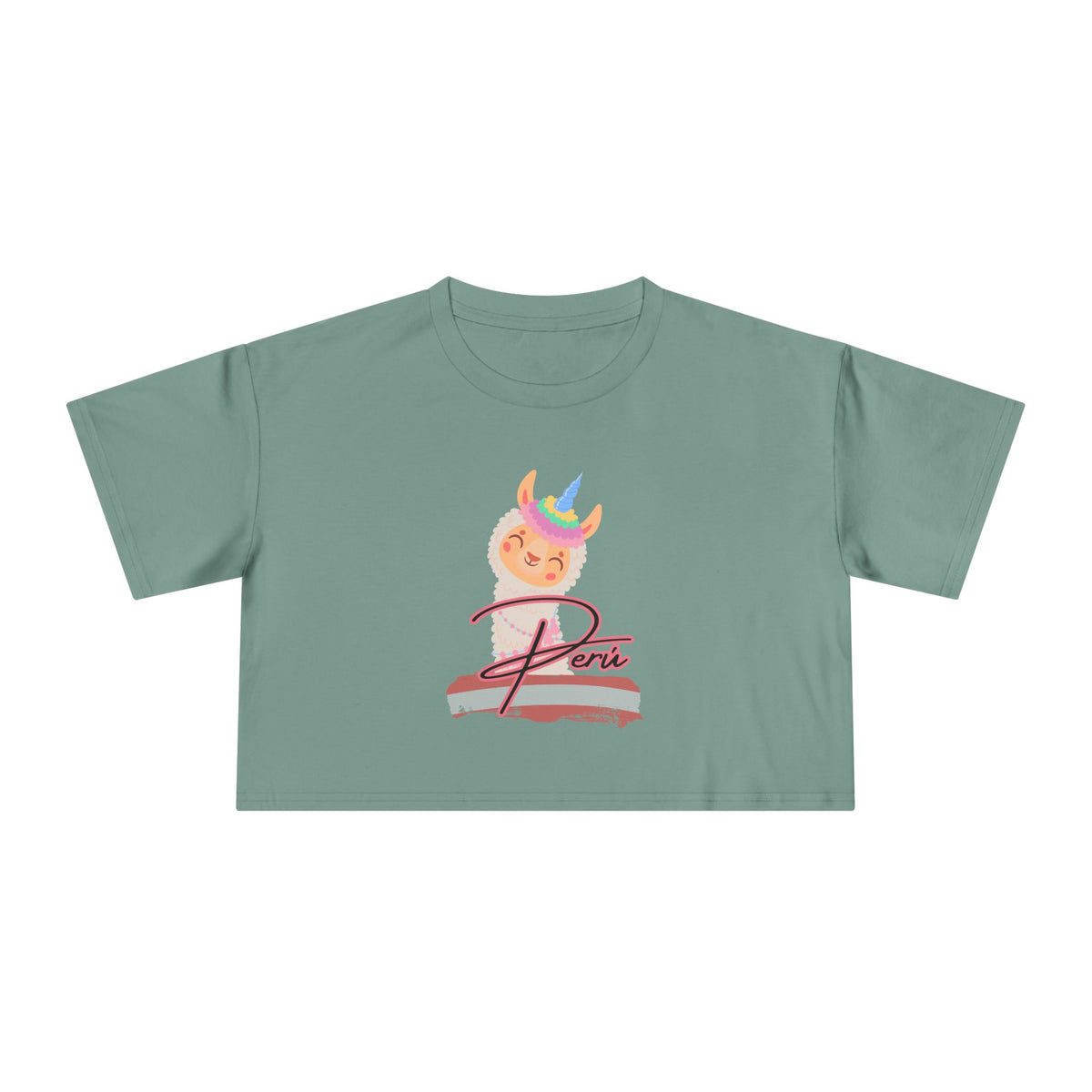 Best Peru Llama Unicorn Crop Top | Peruvian Gift USA