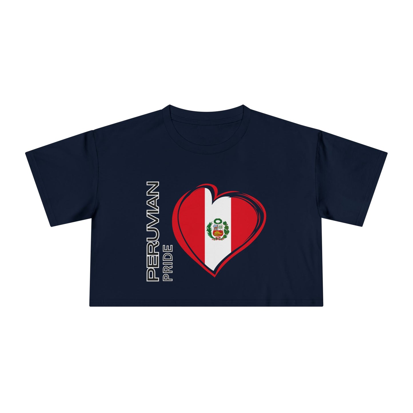 Best Peruvian Pride Crop Top | Peru Flag Heart | Gift USA